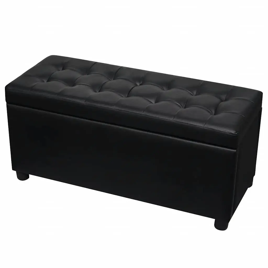 Black Storage Ottoman with Hidden Compartment