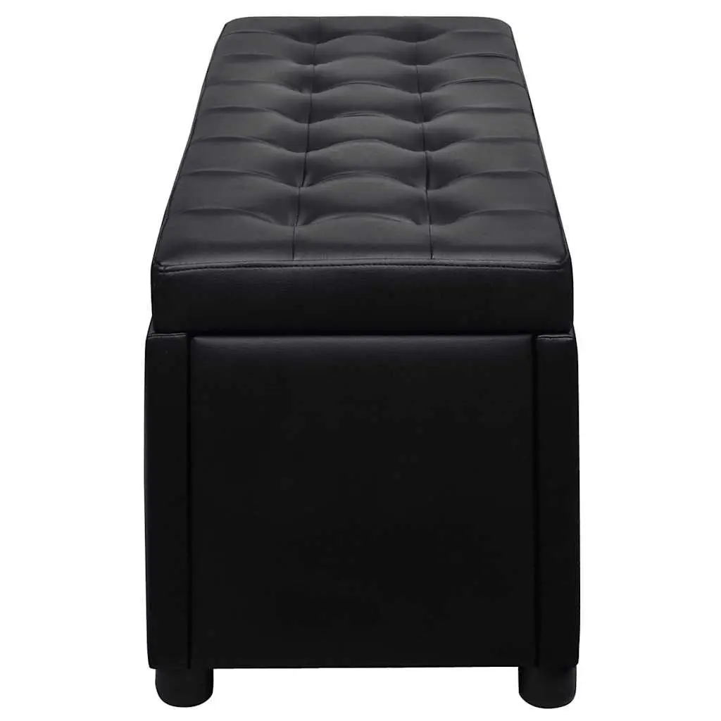 Black Storage Ottoman with Hidden Compartment