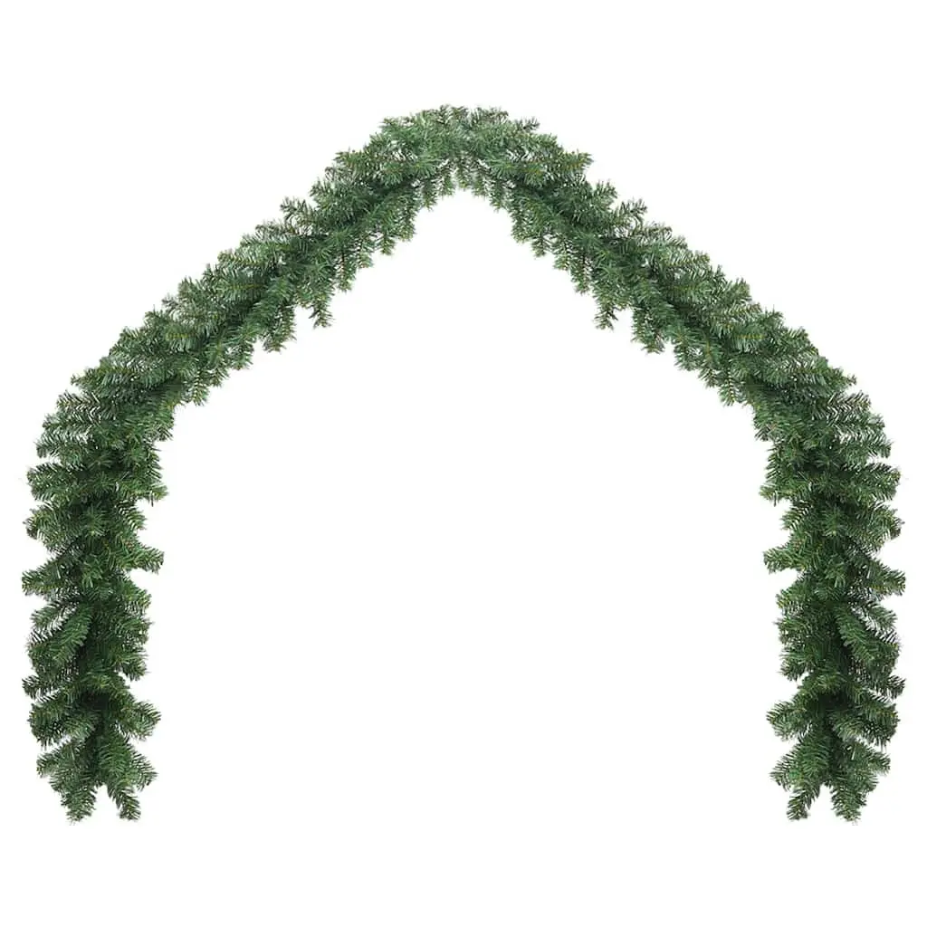 Christmas Garland with LED Lights 10m Green