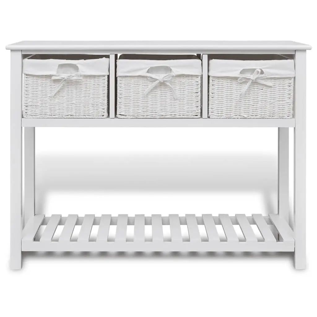White Storage Sideboard with Baskets
