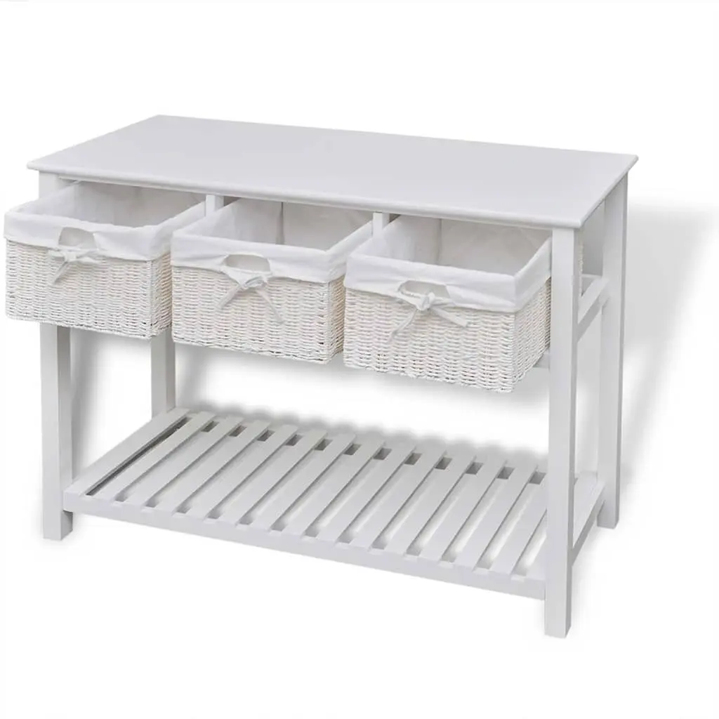 White Storage Sideboard with Baskets