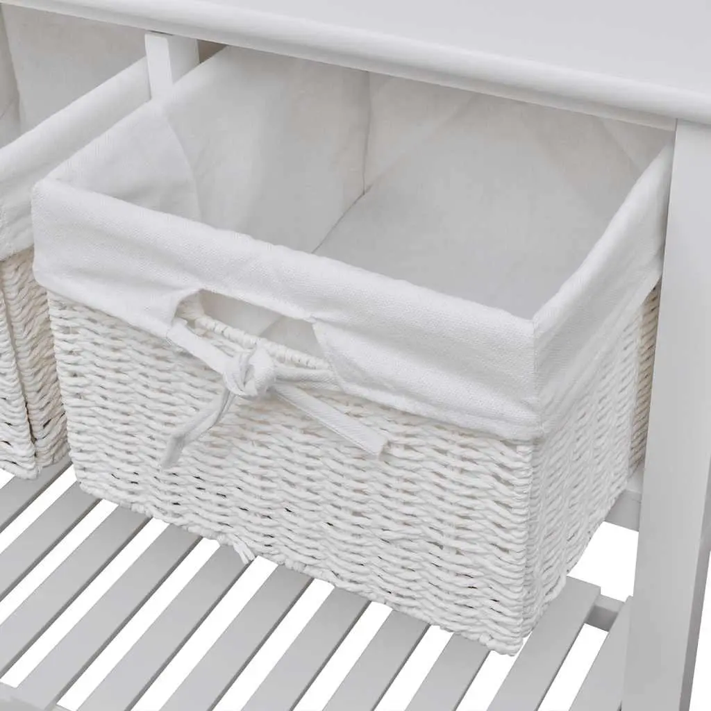 White Storage Sideboard with Baskets