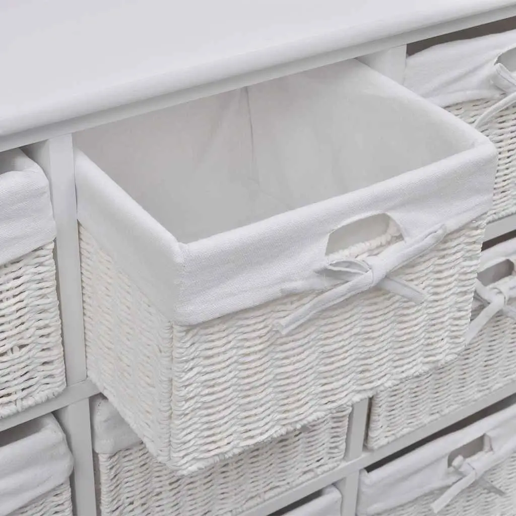 Storage Cabinet with 9 Woven Baskets