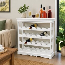 Elegant White Wine Cabinet for 24 Bottles