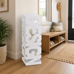 Durable White Steel Umbrella Stand for Poles & Sticks