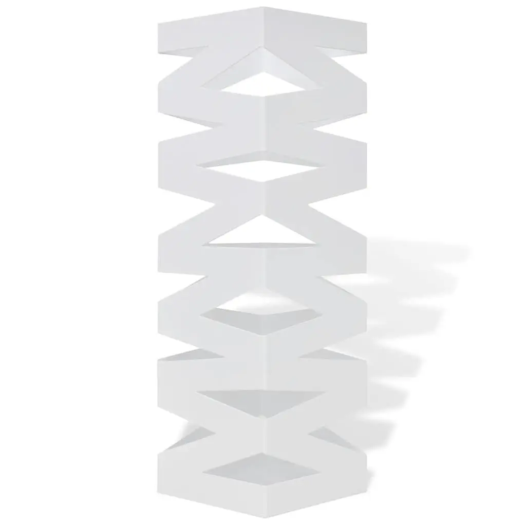 White Steel Umbrella Stand for Sticks and Poles