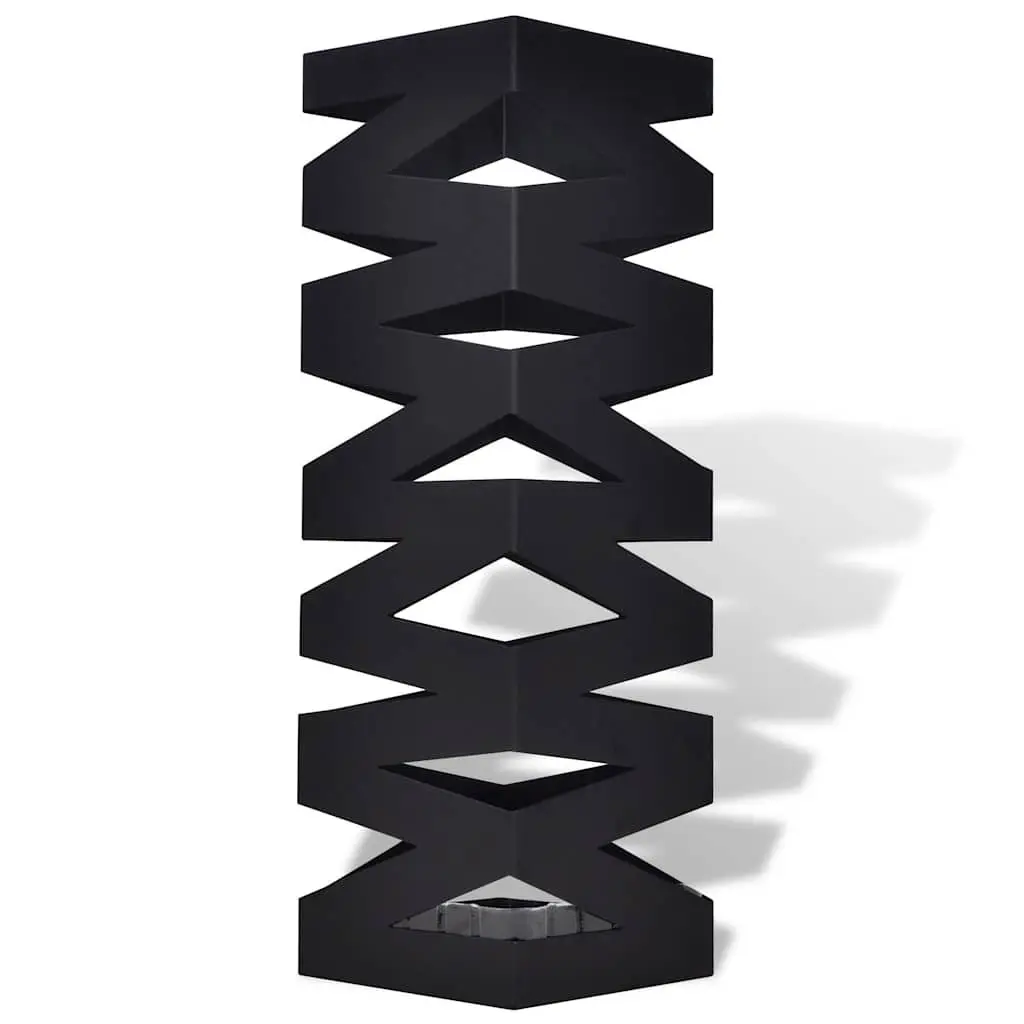 Umbrella Stand Storage Holder Powder-coated Steel 48.5cm Black