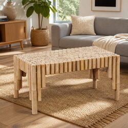 Stunning Brown Bamboo Coffee Table for Your Living Room
