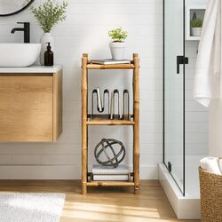 3-Tier Square Bamboo Shelf for Living Room or Bathroom