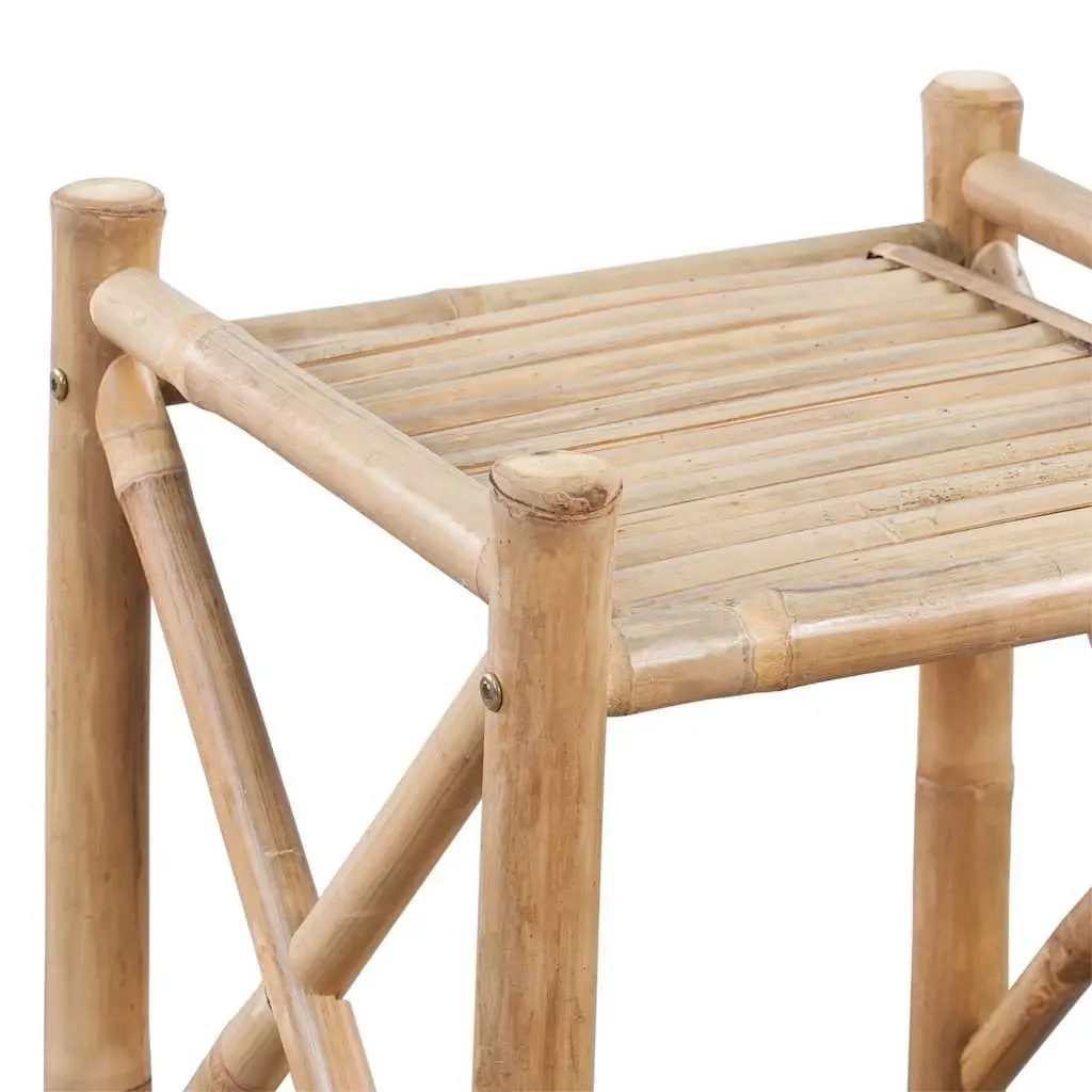 Brown 4-Tier Square Bamboo Bookcase Storage Rack