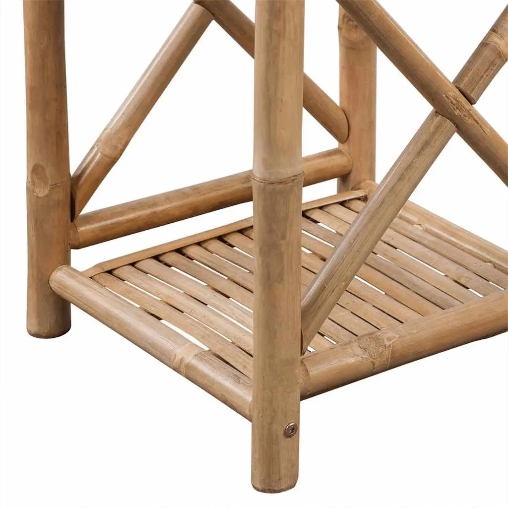 Brown 4-Tier Square Bamboo Bookcase Storage Rack