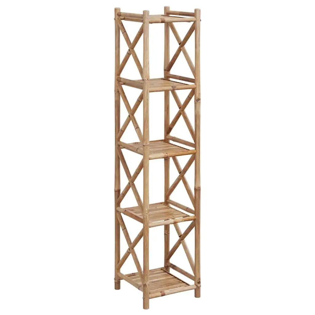 5-Tier Bamboo Shelf for Storage and Display