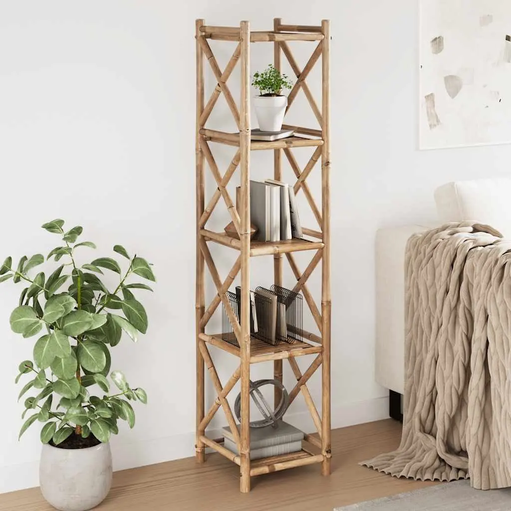 5-Tier Bamboo Shelf for Storage and Display