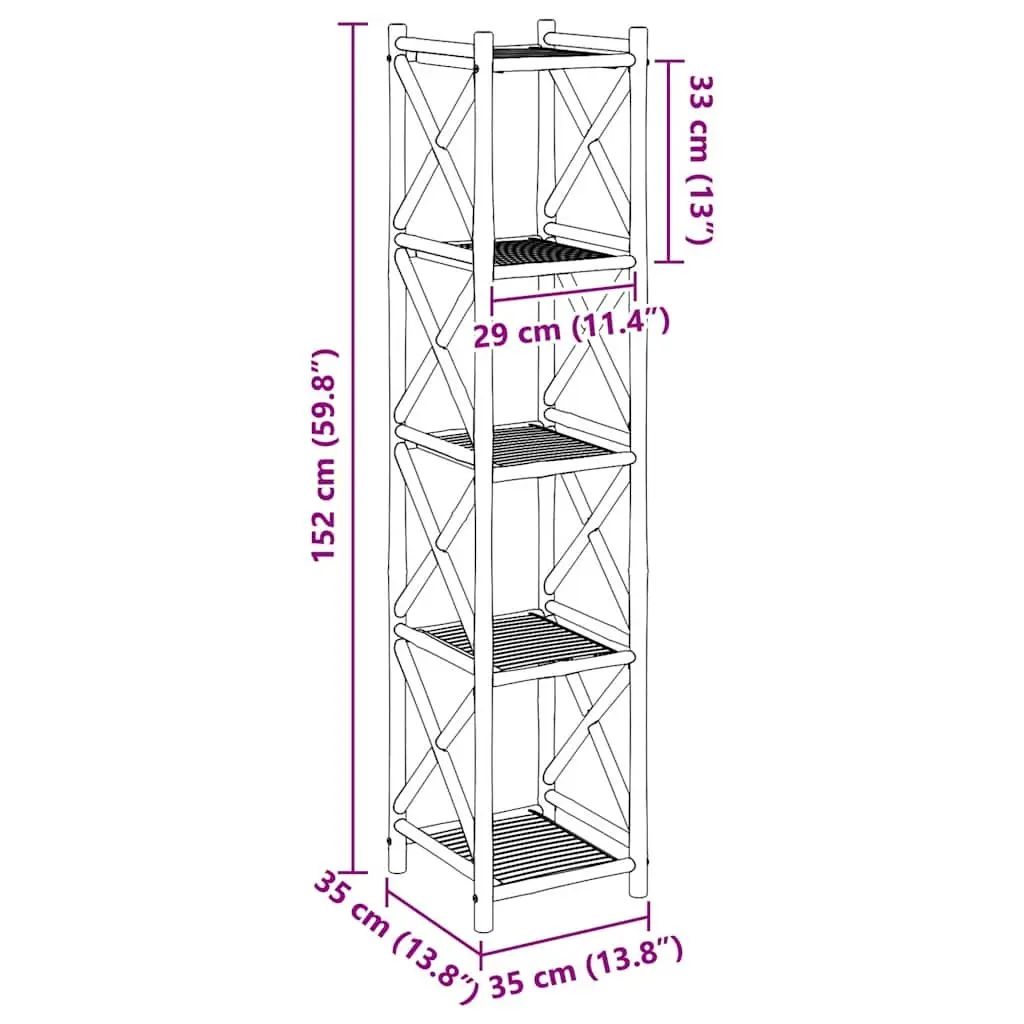 5-Tier Bamboo Shelf for Storage and Display