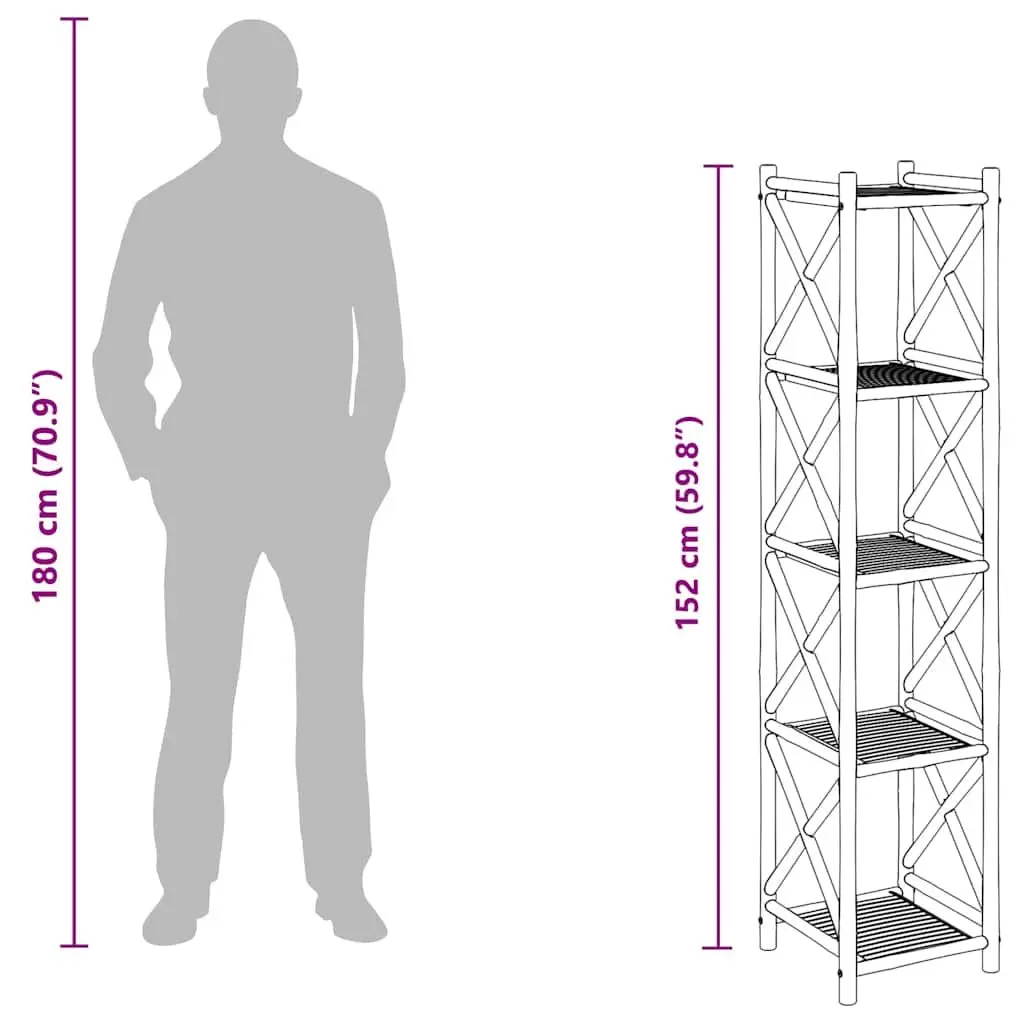 5-Tier Bamboo Shelf for Storage and Display