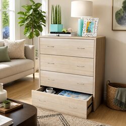 Durable Oak Sideboard Cabinet with 4 Drawers