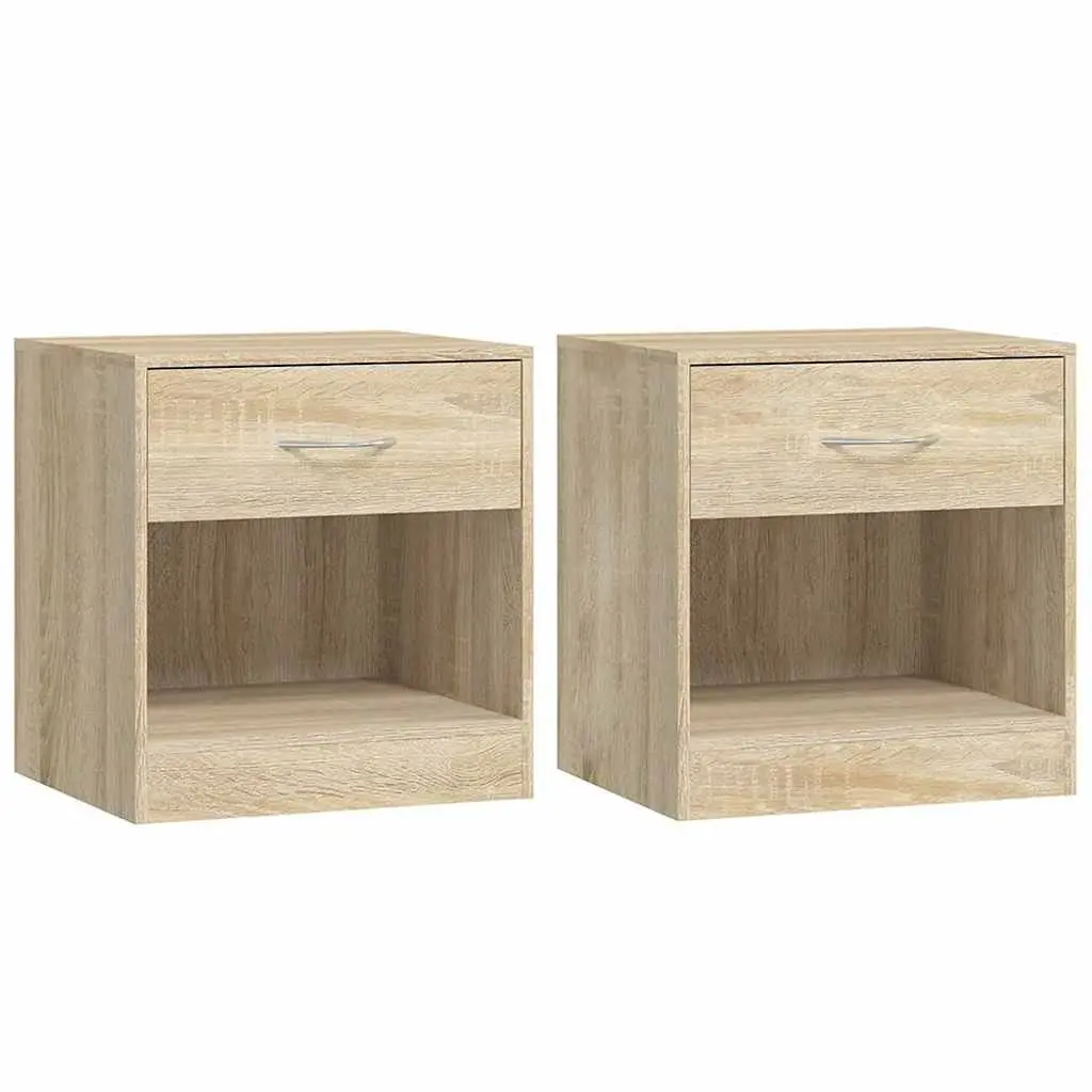 Bedside Table Set with Drawer Storage for Bedrooms