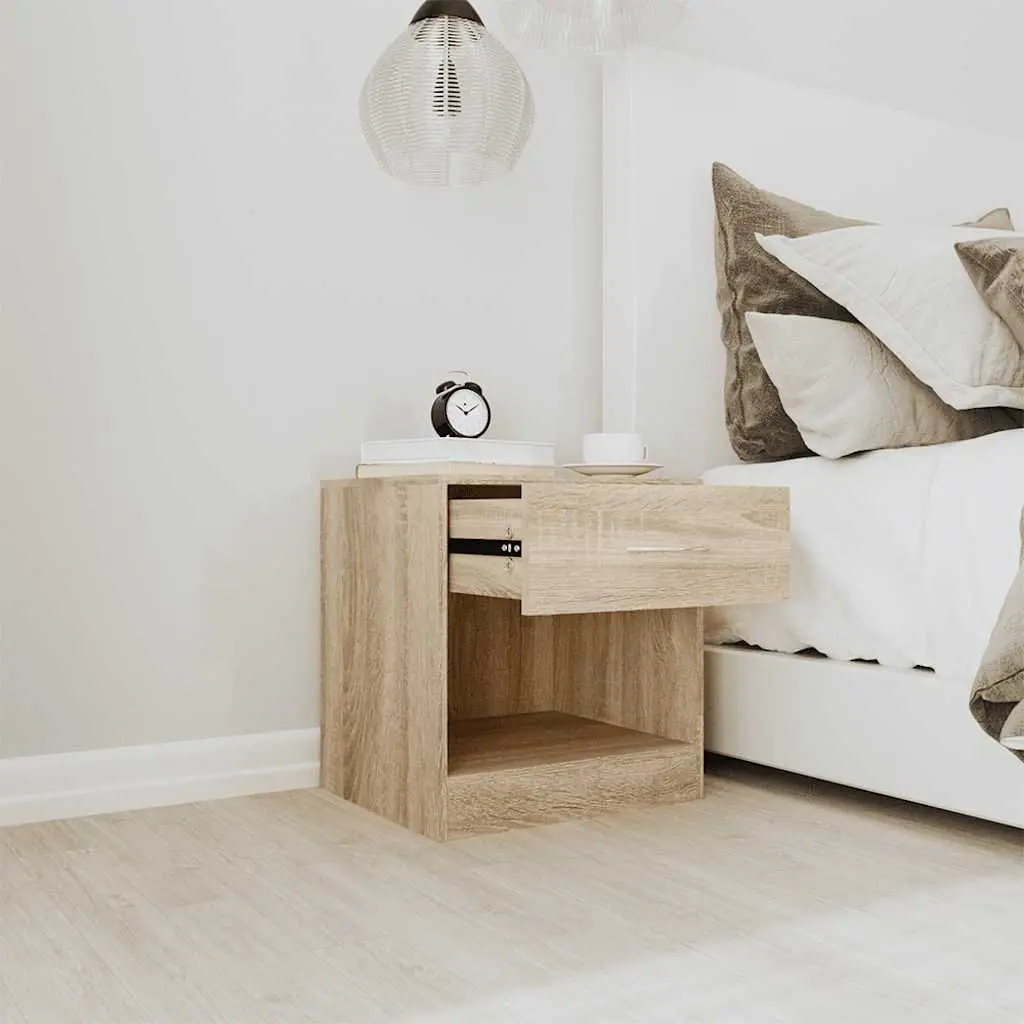 Bedside Table Set with Drawer Storage for Bedrooms