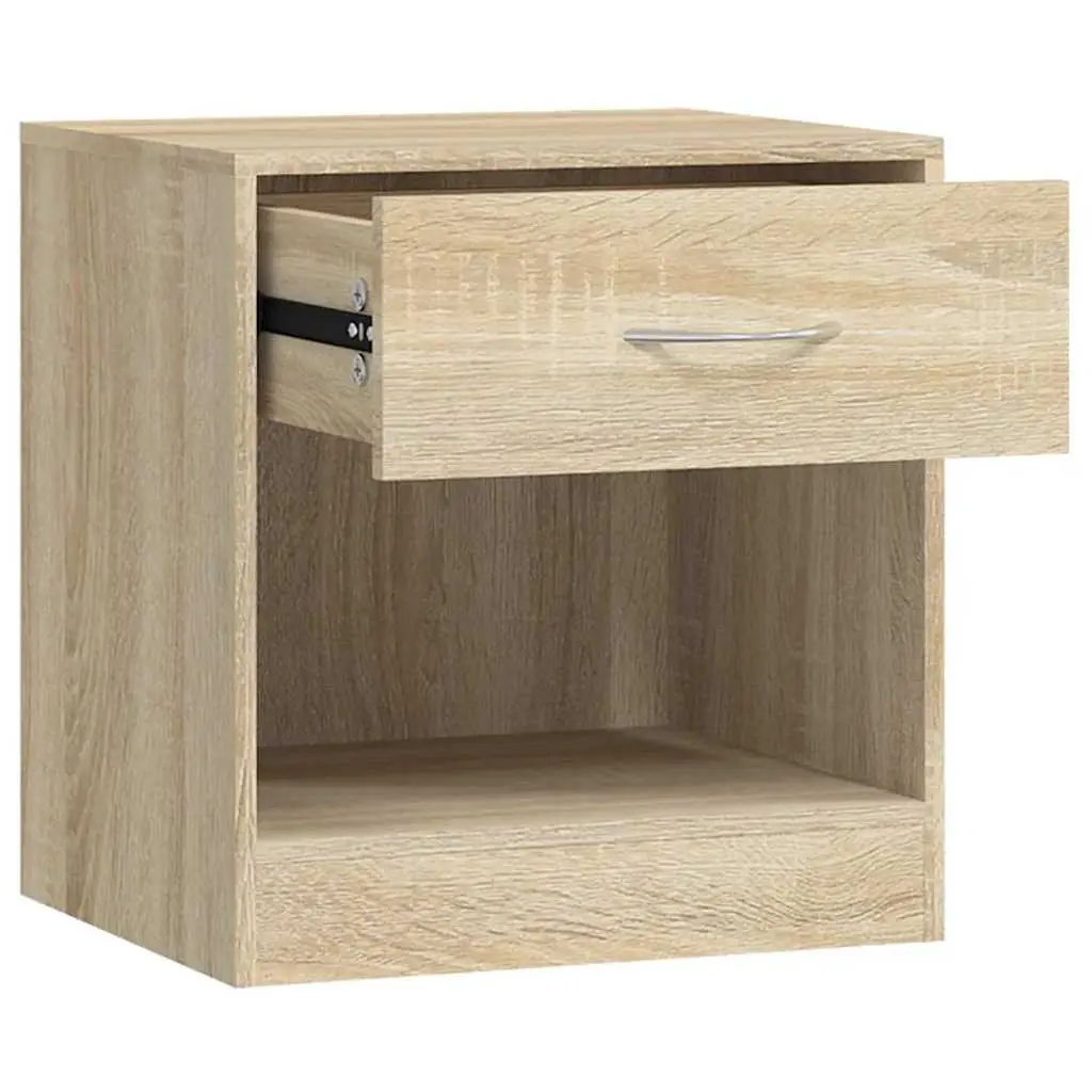 Bedside Table Set with Drawer Storage for Bedrooms