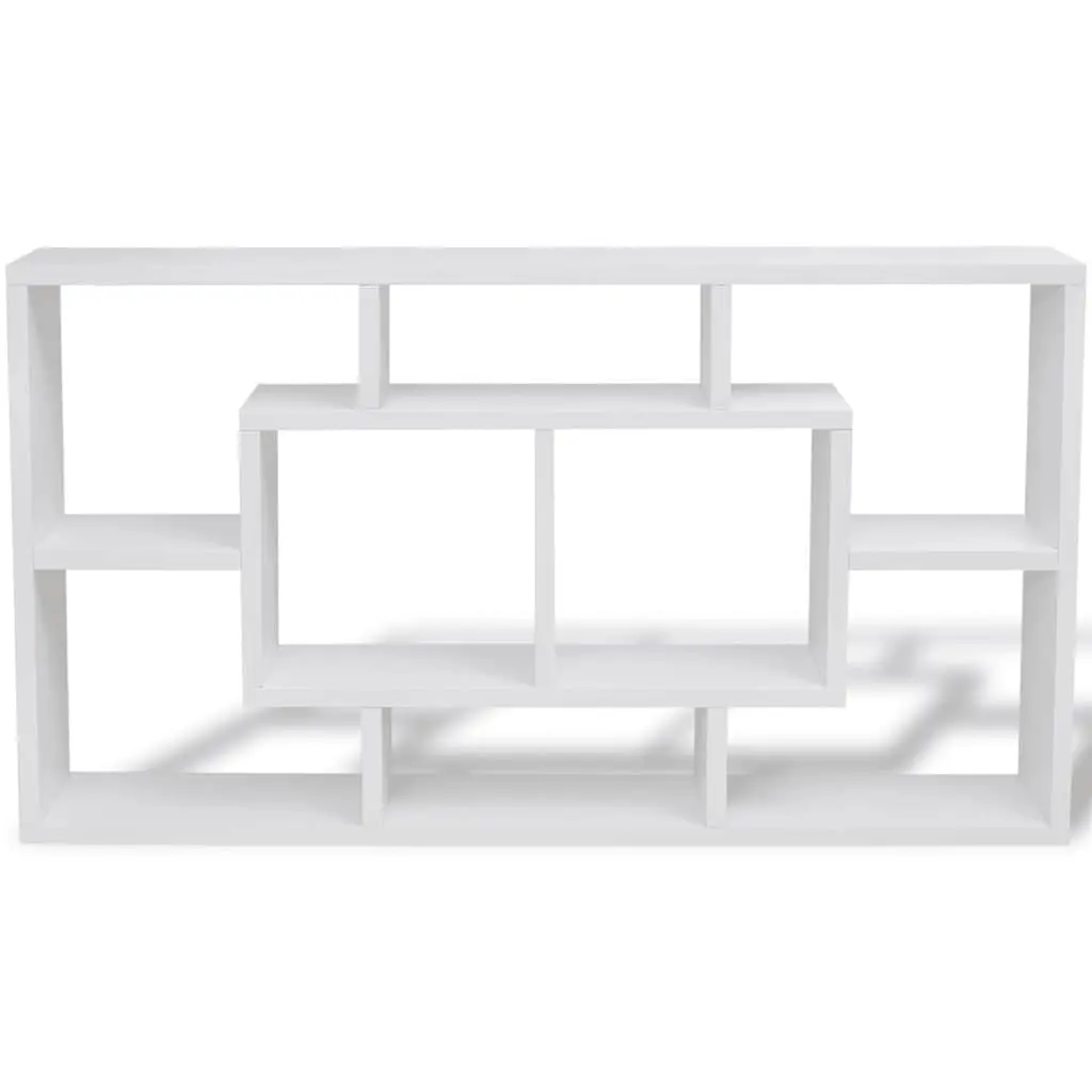 White Wall Display Shelf with 8 Compartments