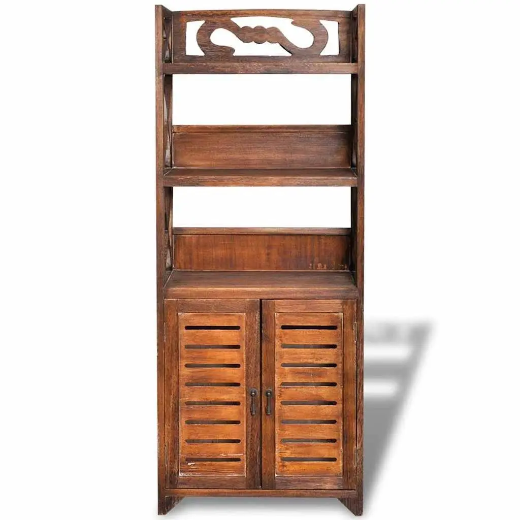 Bathroom Cabinet Wood Floor Standing 46x24x117.5cm Brown