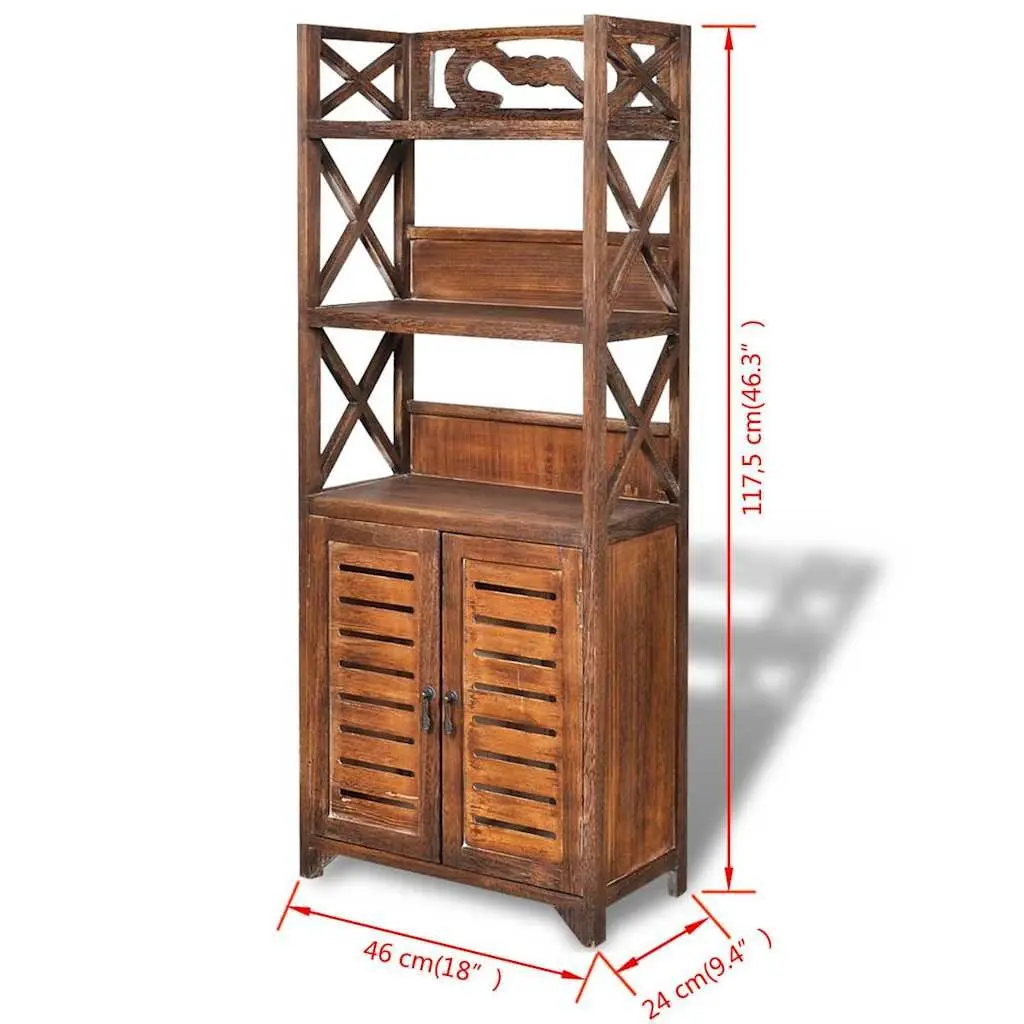 Bathroom Cabinet Wood Floor Standing 46x24x117.5cm Brown