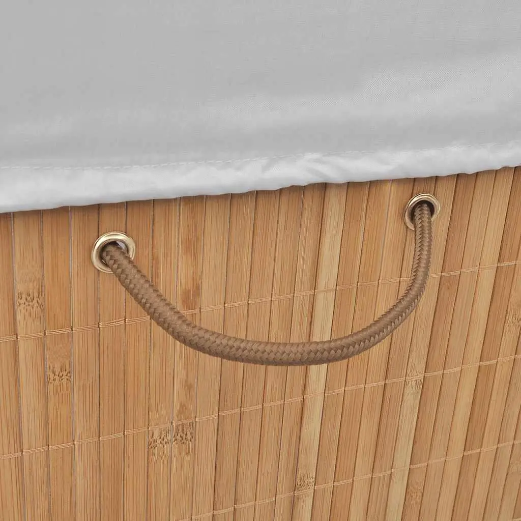 Brown Bamboo Laundry Bin with Removable Liner