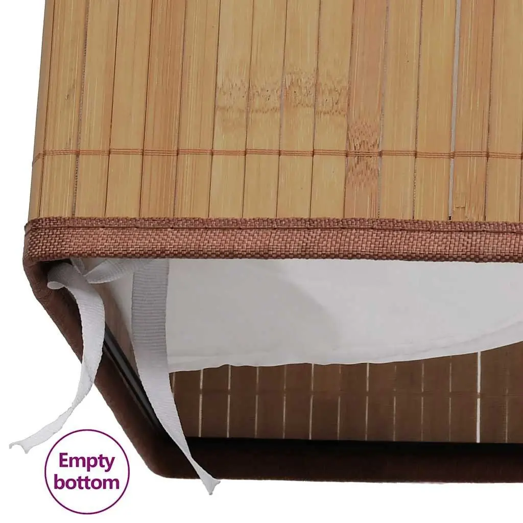 Brown Bamboo Laundry Bin with Removable Liner