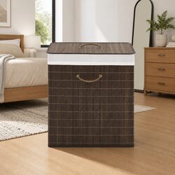 High-Quality Bamboo Laundry Bin with Removable Liner
