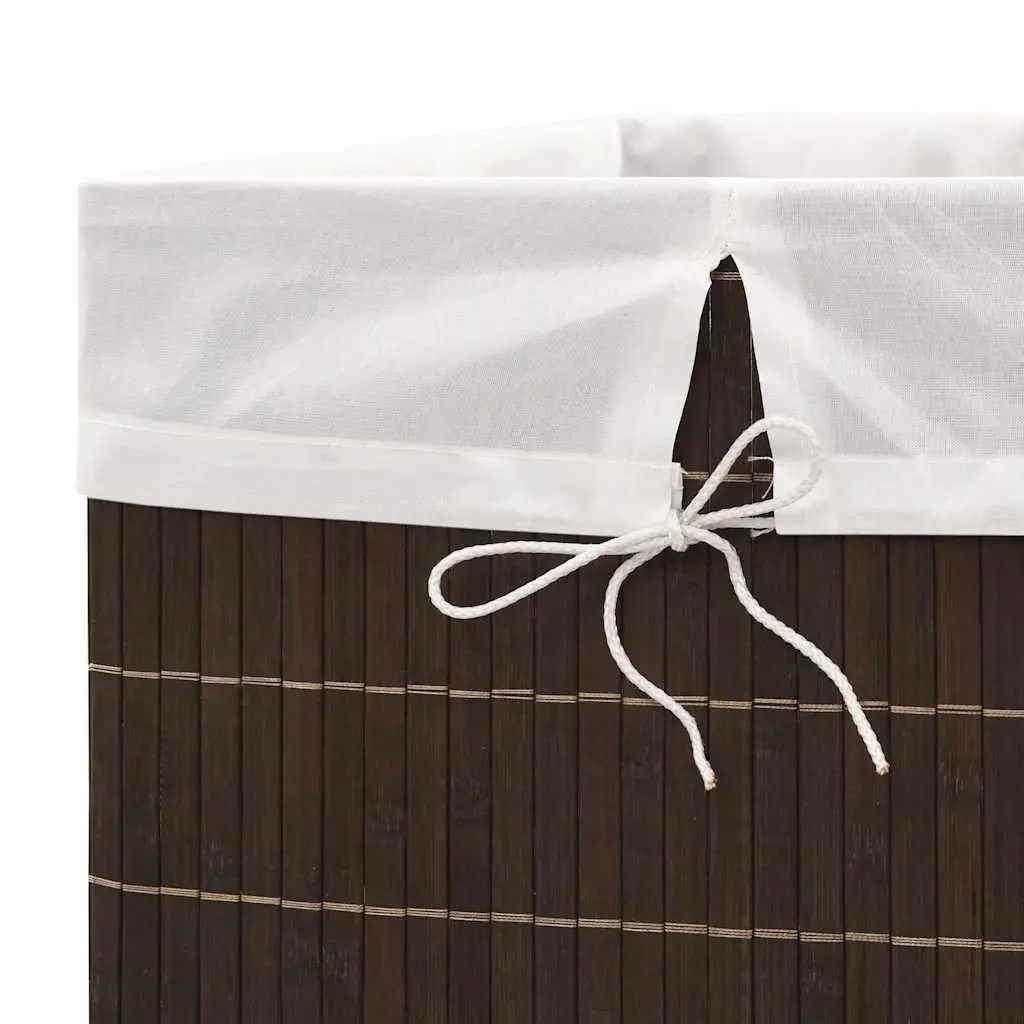 Bamboo Laundry Bin Rectangular Brown