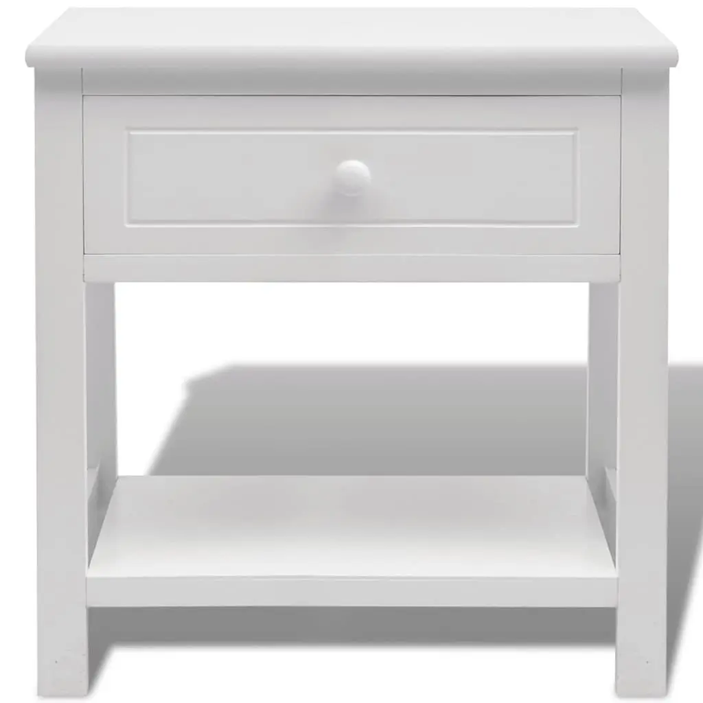 Bedside Table Wood White