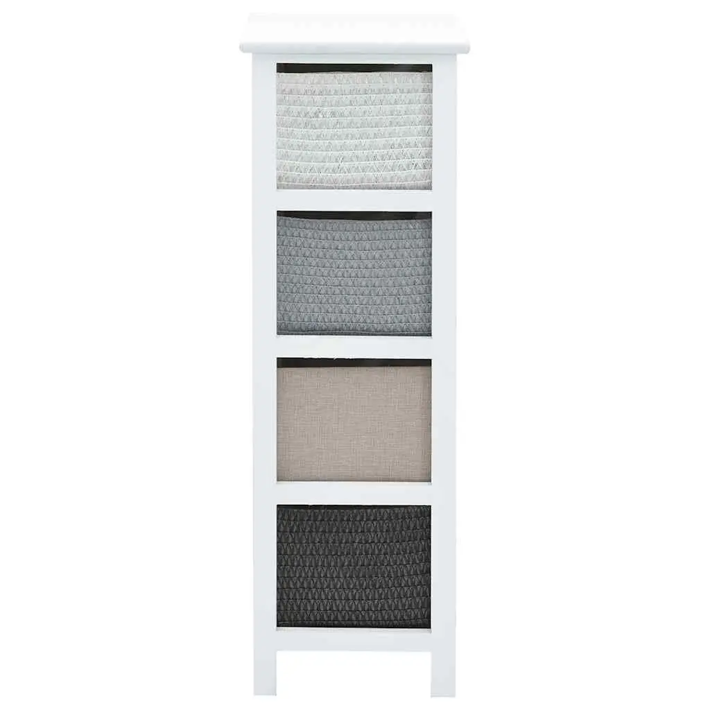 Storage Cabinet Wooden 4 Drawers White