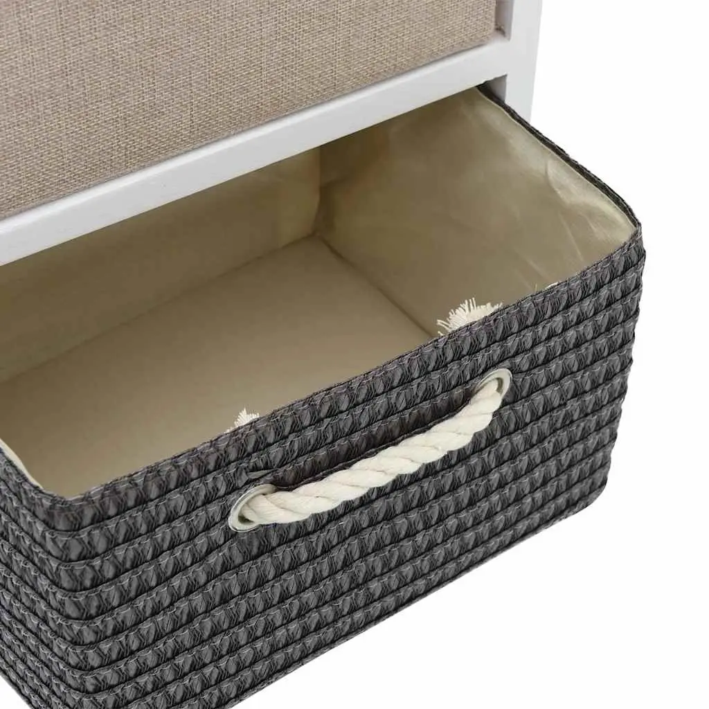 Storage Cabinet Wooden 4 Drawers White