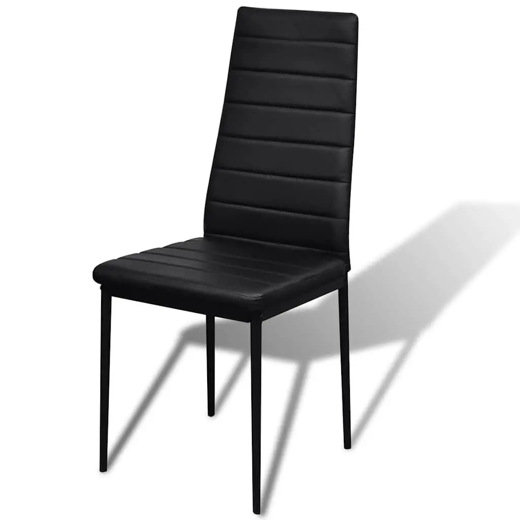 Black 5-Piece Dining Set with Glass Top