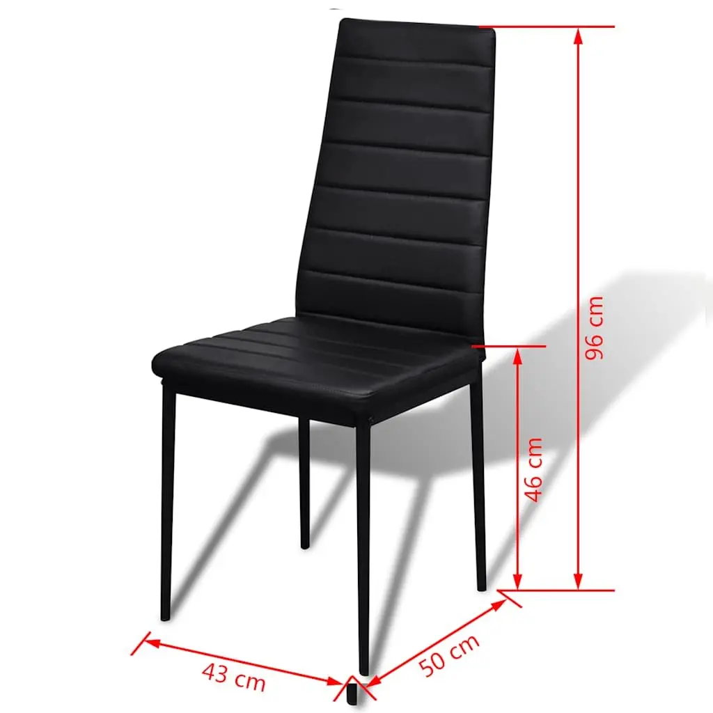 Black 5-Piece Dining Set with Glass Top