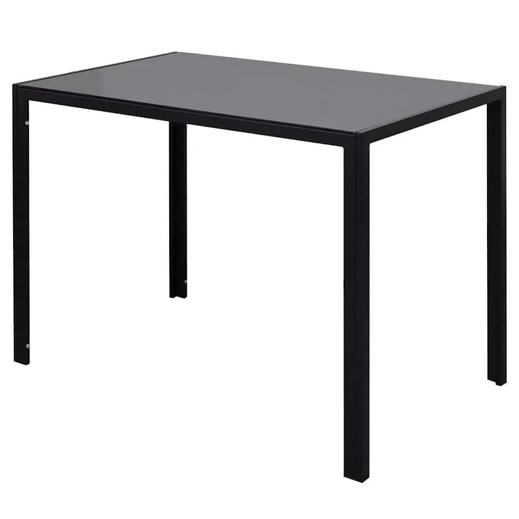 7 Piece Black Dining Set with Glass Table