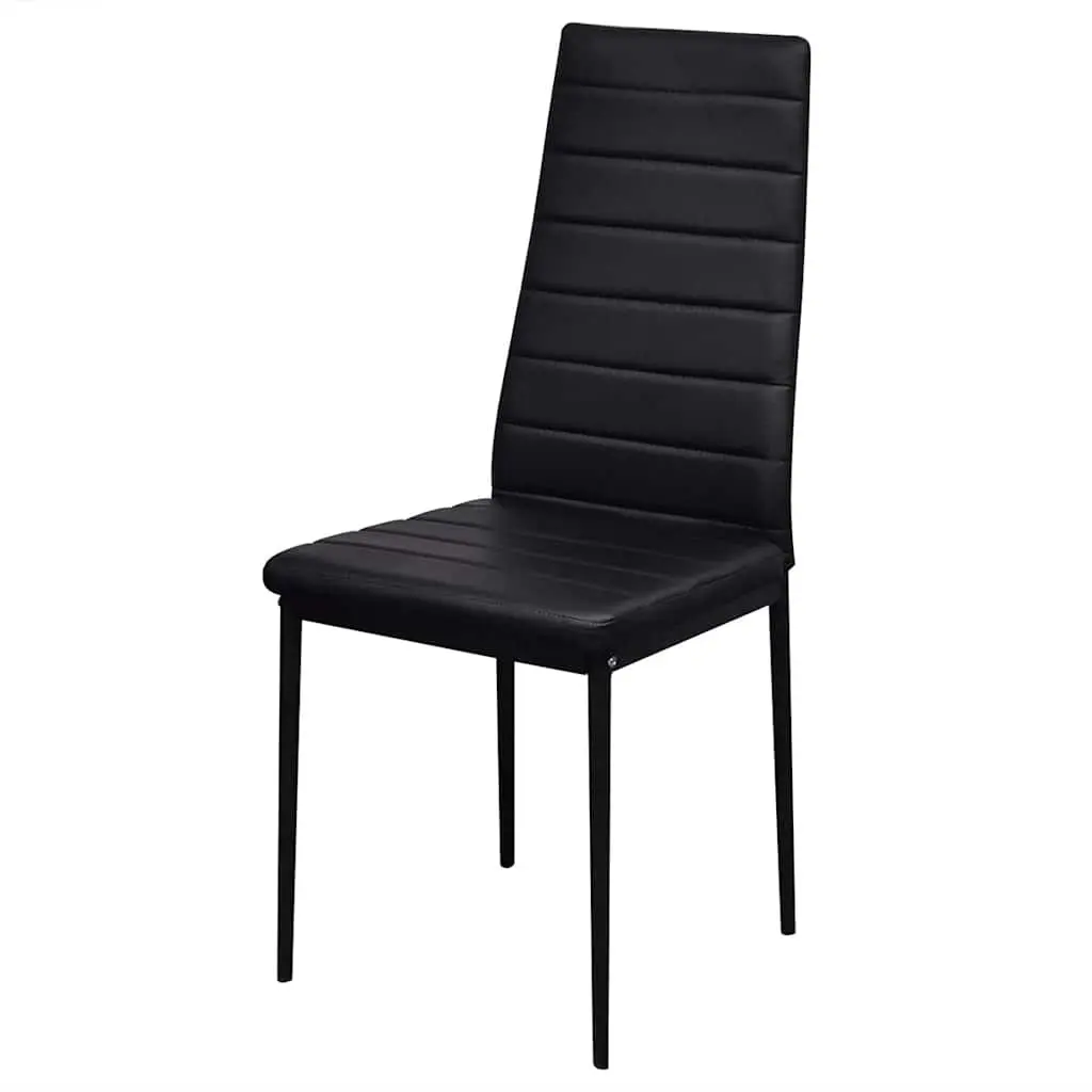 7 Piece Black Dining Set with Glass Table