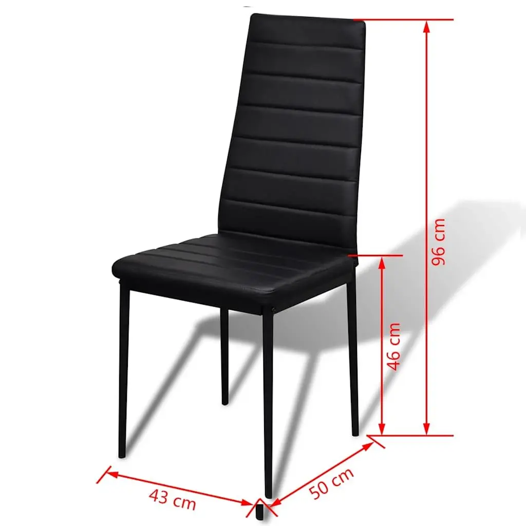 7 Piece Black Dining Set with Glass Table
