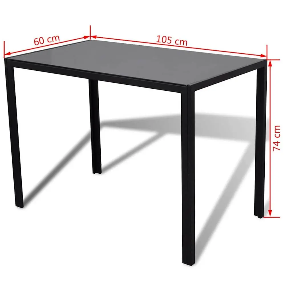5-Piece Black Dining Table Set with 4 Chairs