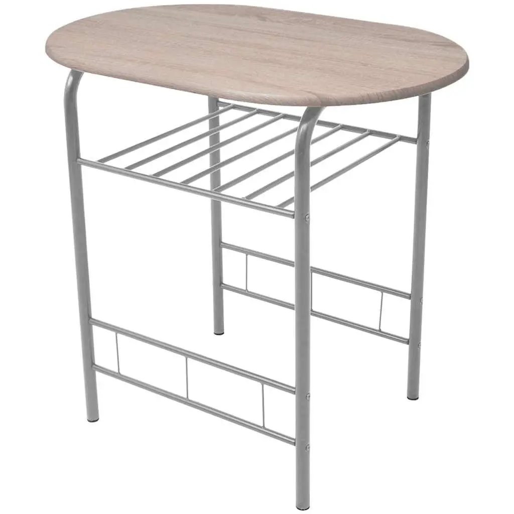 Brown Breakfast Bar Set with Durable Iron Frame