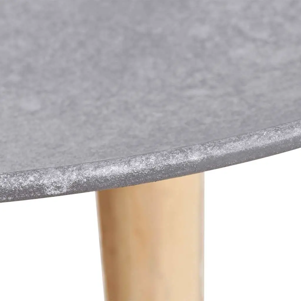 Concrete Grey Round Side Table Set 55cm & 44cm