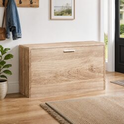 Brown Shoe Storage Bench for Entryway with Seating