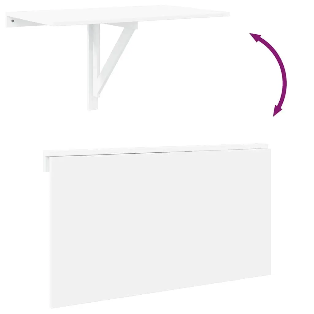 White Folding Wall Table 100x60 cm