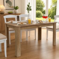 Modern Oak Brown Dining Table 140x80x75 cm for Durability