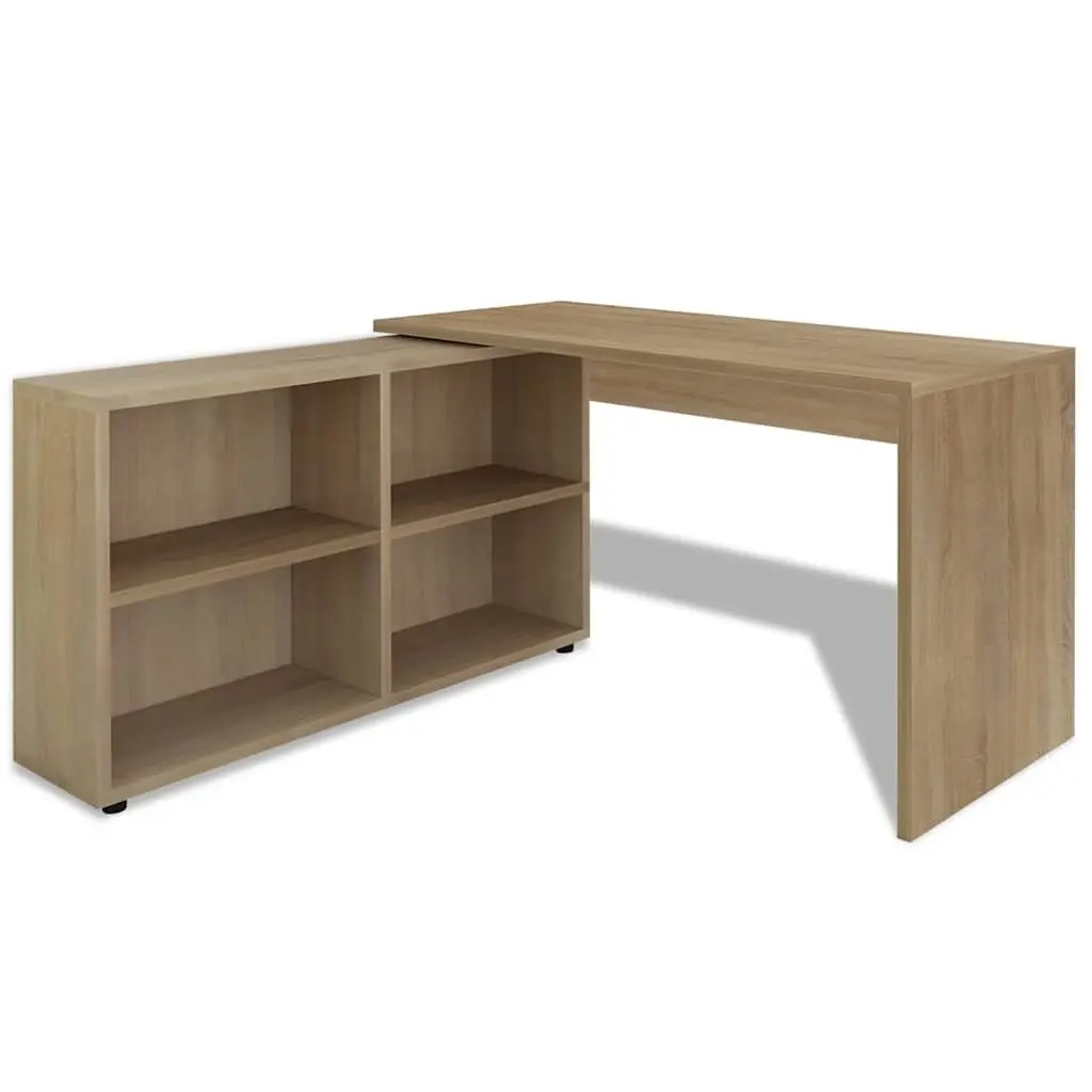 Corner Desk with 4 Shelves for Home Office