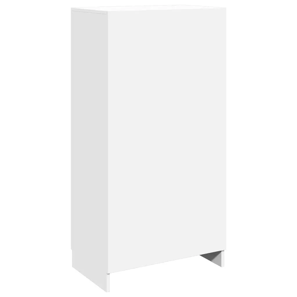Shoe Cabinet White 7 Shelves 2 Doors