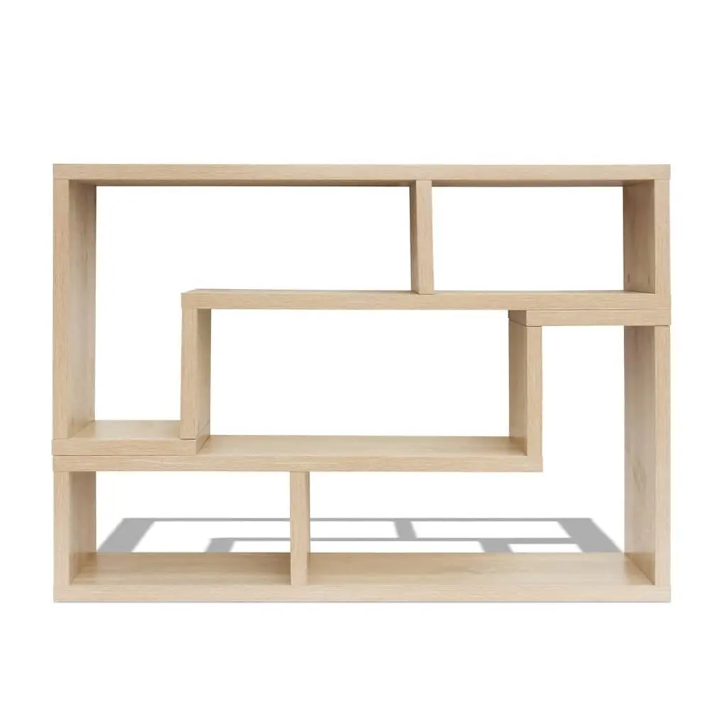 Brown TV Cabinet with L-Shaped Shelves