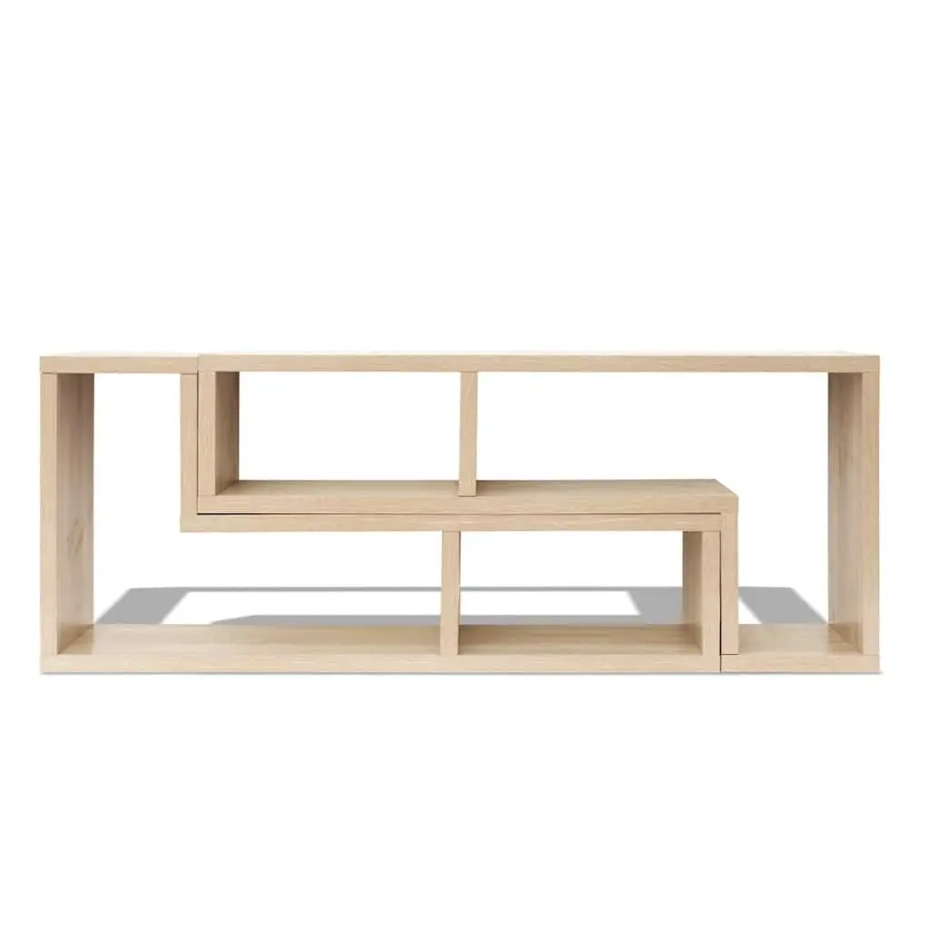 Brown TV Cabinet with L-Shaped Shelves