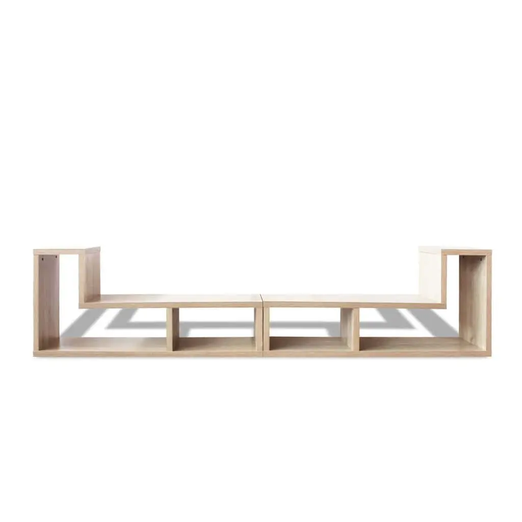 Brown TV Cabinet with L-Shaped Shelves