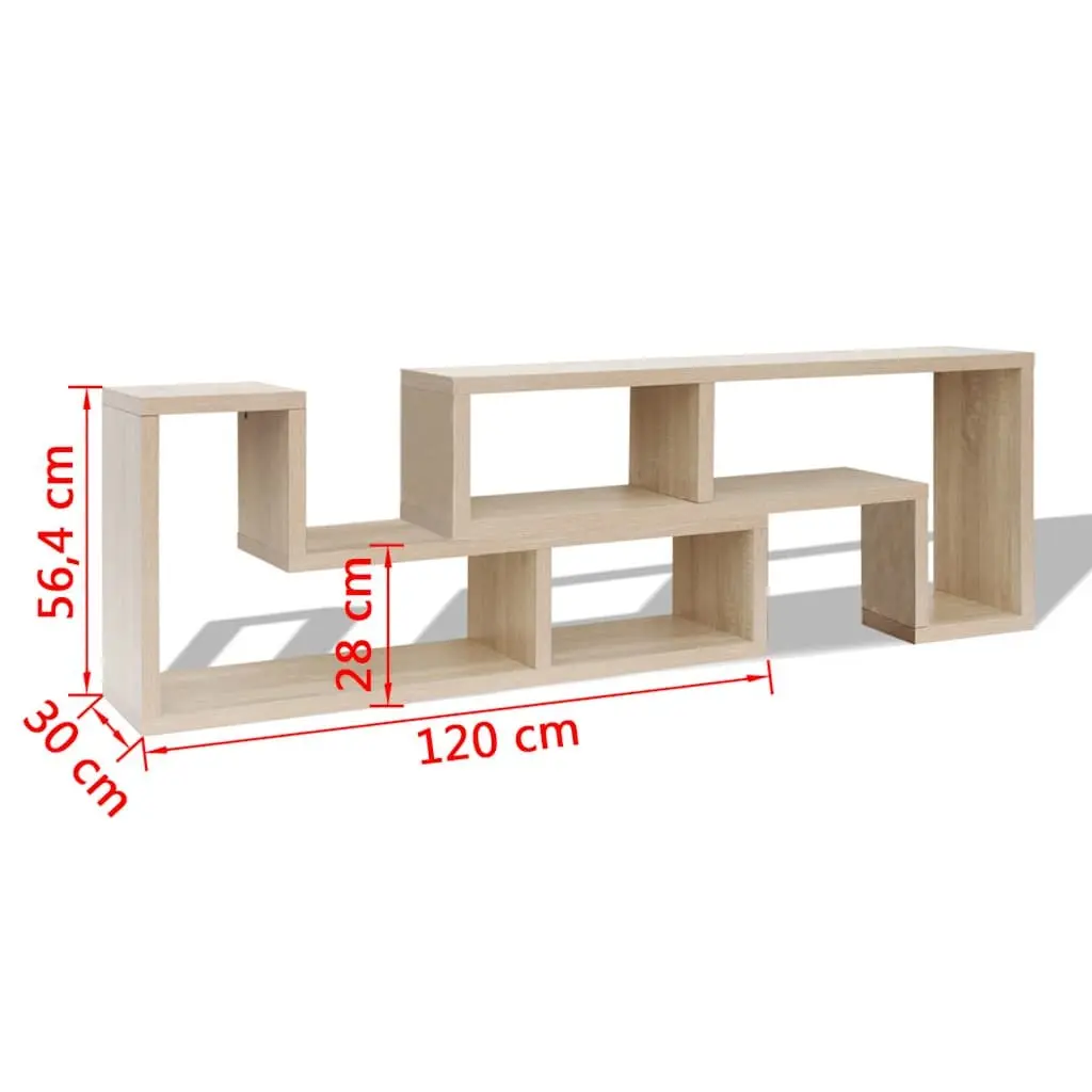 Brown TV Cabinet with L-Shaped Shelves